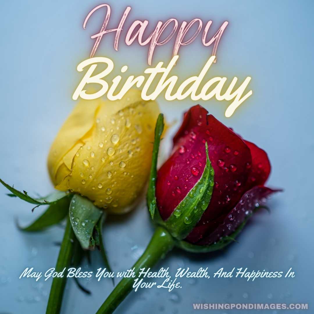 Red and yellow roses - Happy Birthday Flower Images